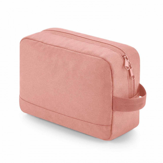 TROUSSE DE TOILETTE RECYCLE PERSONNALISABLE 'VALERIO' - rose