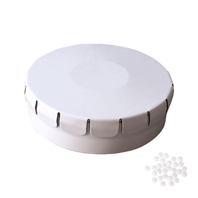 BOÎTE À BONBONS PUBLICITAIRE BIO 'CLIC CLAC' - blanc mat