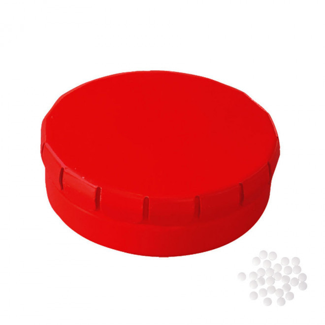 BOÎTE À BONBONS PUBLICITAIRE BIO 'CLIC CLAC' - rouge mat