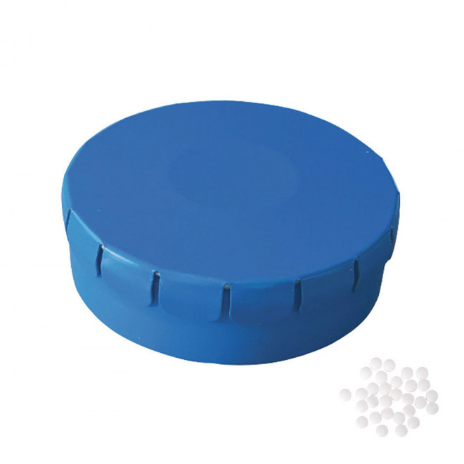 BOÎTE À BONBONS PUBLICITAIRE BIO 'CLIC CLAC' - bleu mat