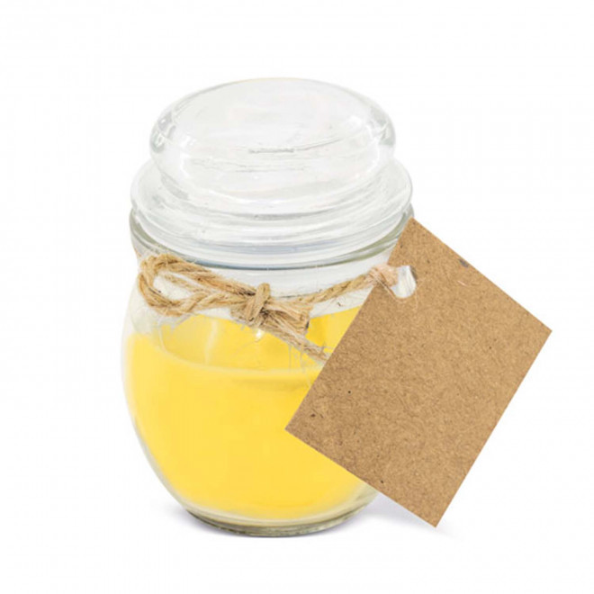 BOUGIE PARFUMEE PERSONNALISEE POT EN VERRE 'BIGOUR' - citronelle