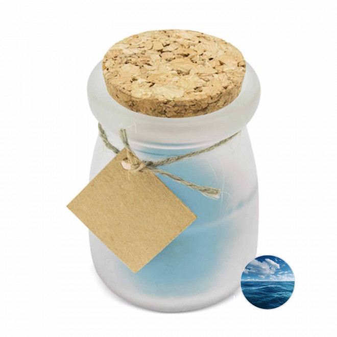 BOUGIE PARFUMEE PERSONNALISABLE EN VERRE LIEGE 'BIGOUR' - océan