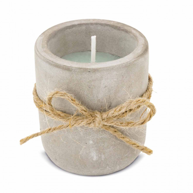 BOUGIE PARFUMEE PERSONNALISEE DANS POT EFFET CIMENT 'CIMBI' - narcisse