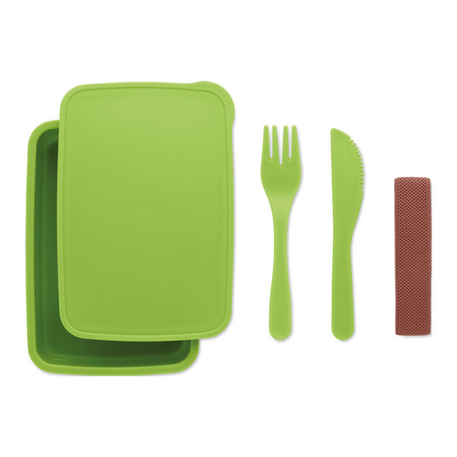 RAPIDE 4J - LUNCH BOX PERSONNALISÉE AVEC COUVERTS 'DOPPITA' - vert