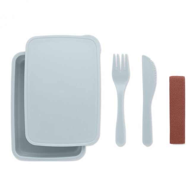 RAPIDE 4J - LUNCH BOX PERSONNALISÉE AVEC COUVERTS 'DOPPITA' - bleu ciel