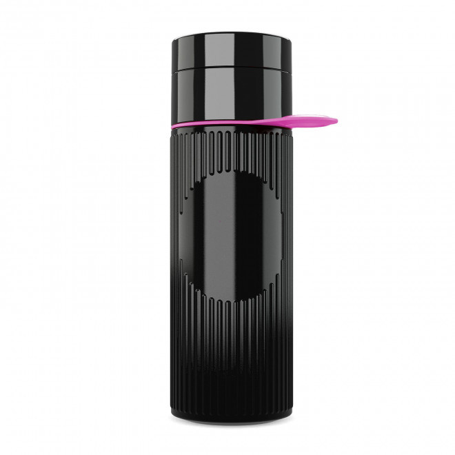 BOUTEILLE 500 ML PERSONNALISABLE 'ATLANTIS RING' - noir/rose