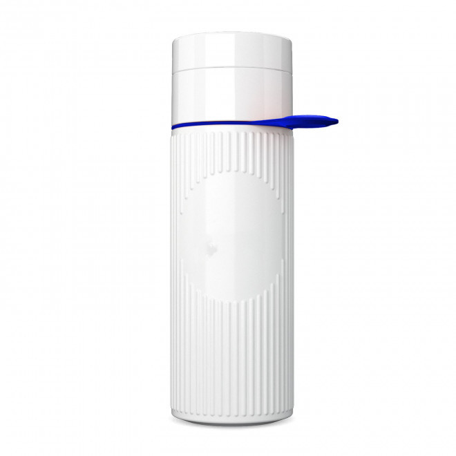 BOUTEILLE 500 ML PERSONNALISABLE 'ATLANTIS RING' - blanc/bleu foncé