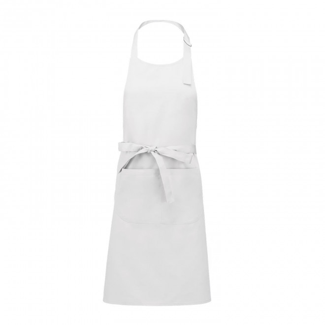 TABLIER LONG PERSONNALISE COTON 280G POCHE 'KARITAB' - blanc