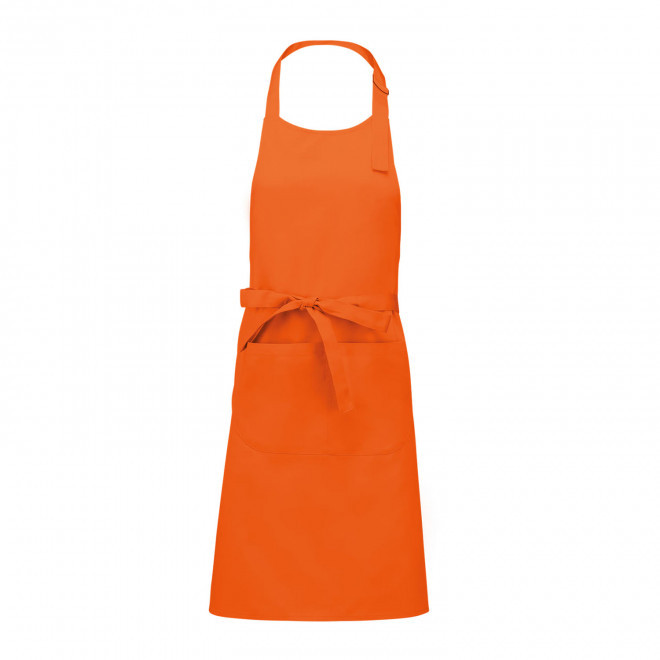 TABLIER LONG PERSONNALISE COTON 280G POCHE 'KARITAB' - orange