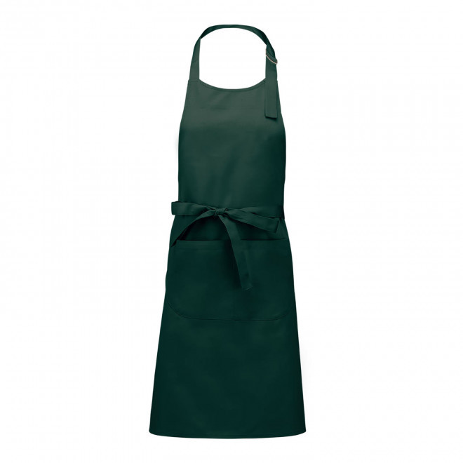 TABLIER LONG PERSONNALISABLE EN POLYCOTON 190 POCHE 'KARITAB' - vert bouteille