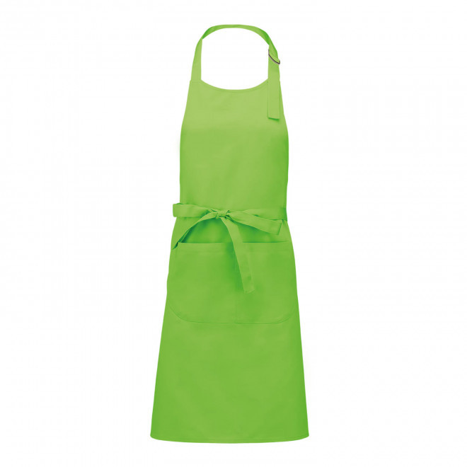 TABLIER LONG PERSONNALISABLE EN POLYCOTON 190 POCHE 'KARITAB' - vert citron