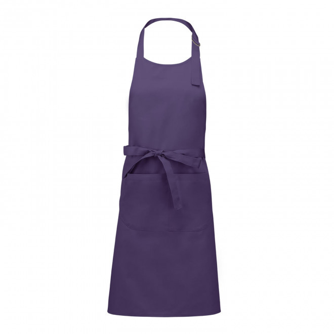 TABLIER LONG PERSONNALISABLE EN POLYCOTON 190 POCHE 'KARITAB' - violet