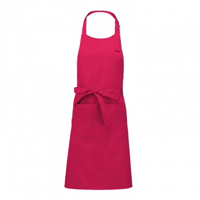 TABLIER LONG PERSONNALISABLE EN POLYCOTON 190 POCHE 'KARITAB' - fuchsia