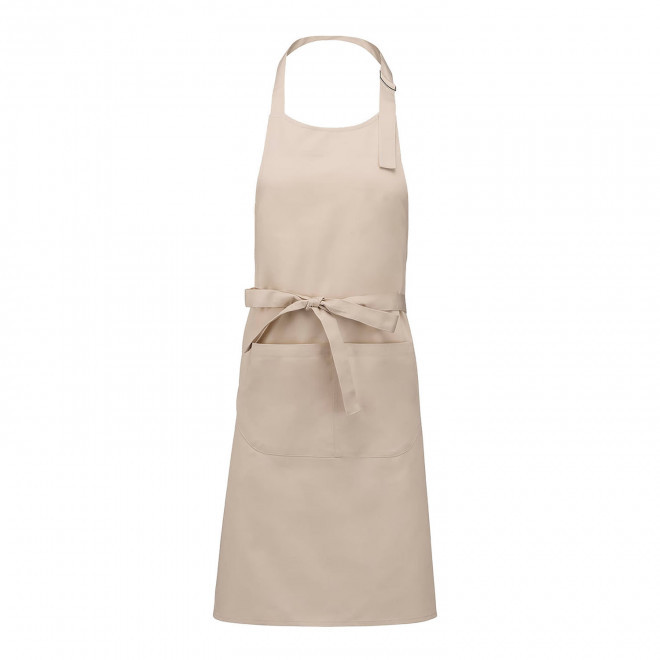 TABLIER LONG PERSONNALISABLE EN POLYCOTON 190 POCHE 'KARITAB' - crème