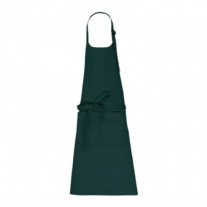 TABLIER LONG EN COTON PERSONNALISE 280G POCHE BIO 'KARITAB' - vert forêt