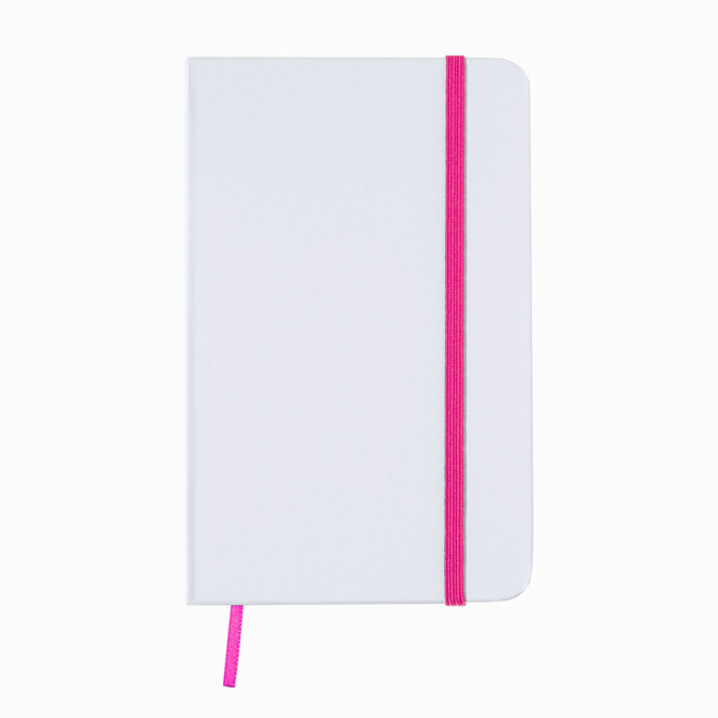 CARNET A6 PERSONNALISE NON LIGNE 'AURELIEN CARTON'  - blanc/fuchsia