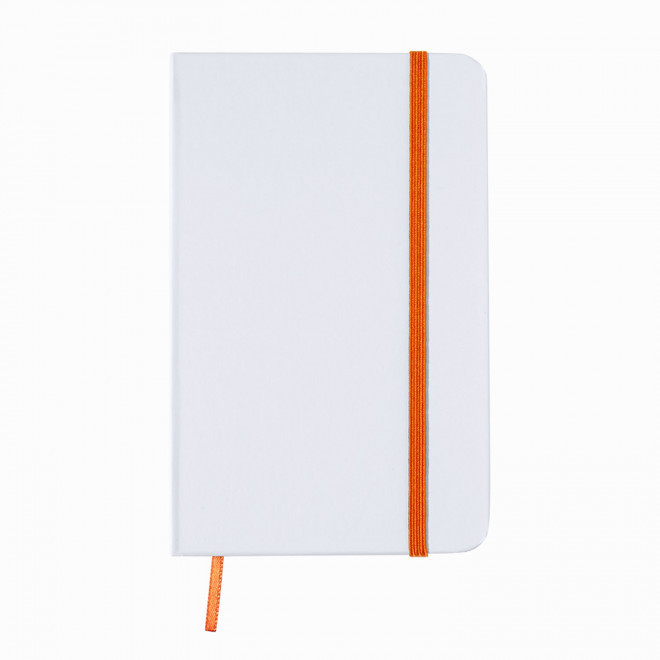 CARNET A6 PERSONNALISE NON LIGNE 'AURELIEN CARTON'  - blanc/orange