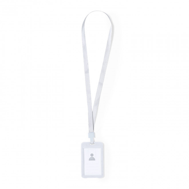 TOUR DE COU PORTE BADGE PERSONNALISABLE 'PARTICULA' - blanc