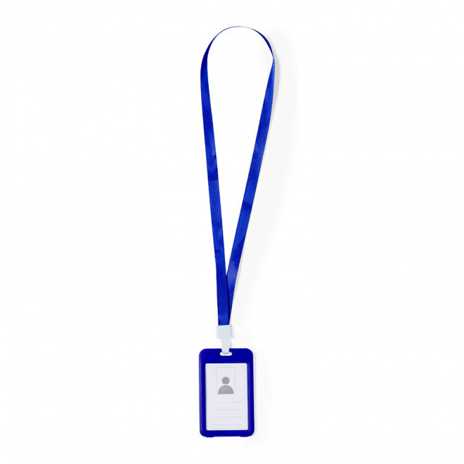 TOUR DE COU PORTE BADGE PERSONNALISABLE 'PARTICULA' - bleu