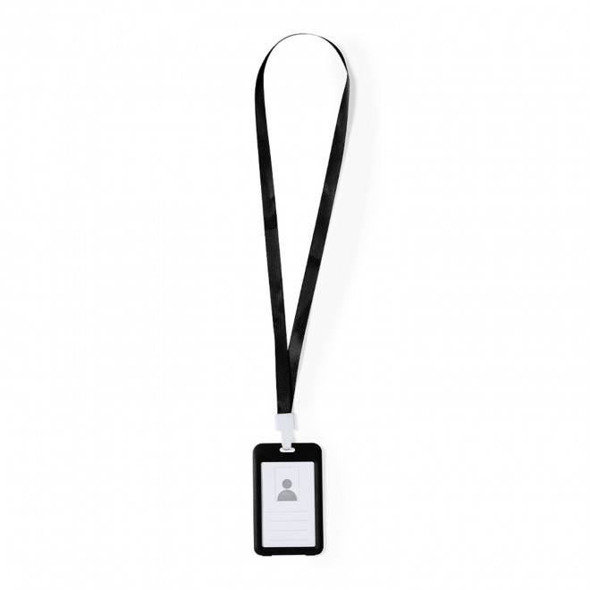 TOUR DE COU PORTE BADGE PERSONNALISABLE 'PARTICULA' - noir