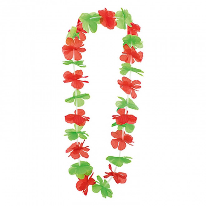 COLLIER DE FLEUR 'COUCOU' - vert/rouge