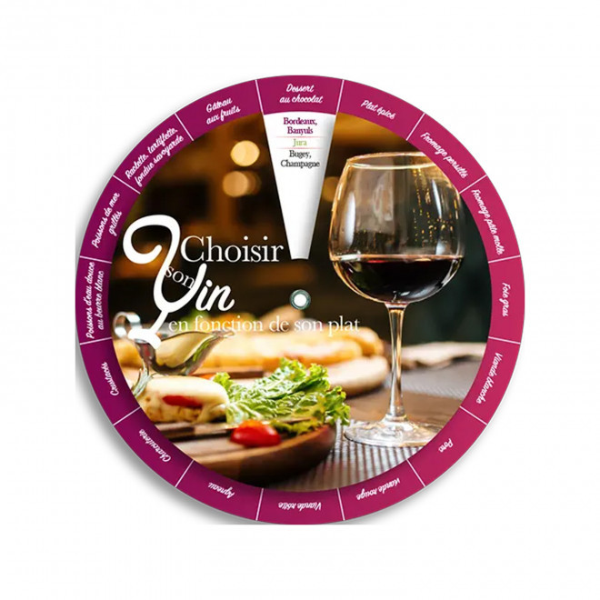 DISQUE PEDAGOGIQUE PERSONNALISABLE 'ACCORDS METS & VINS' - quadrichromie