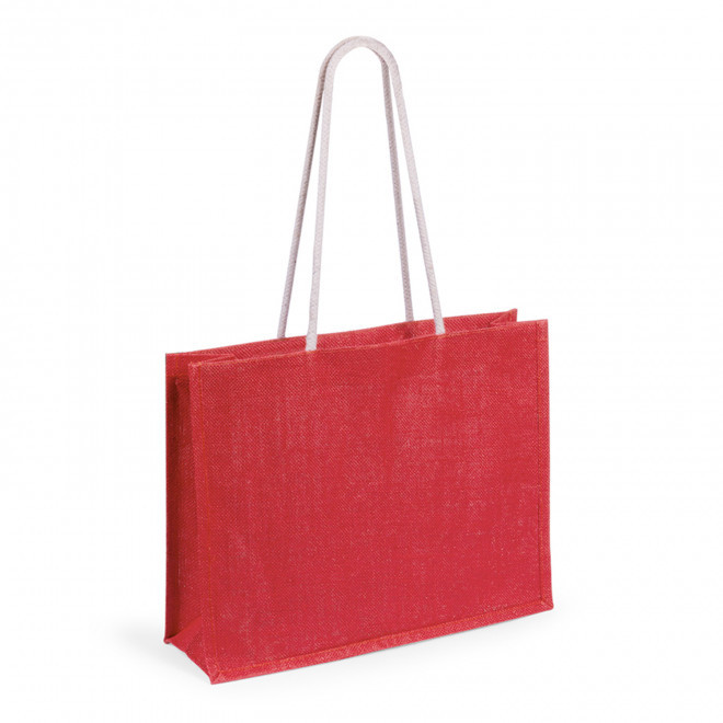 SAC EN JUTE COLOREE PERSONNALISABLE 'HINAX' - rouge