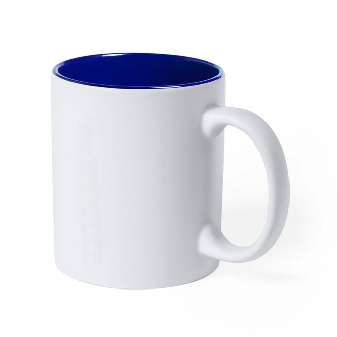 TASSE CERAMIQUE PERRSONNALISE 350 ML 'CORES BLANC' - bleu