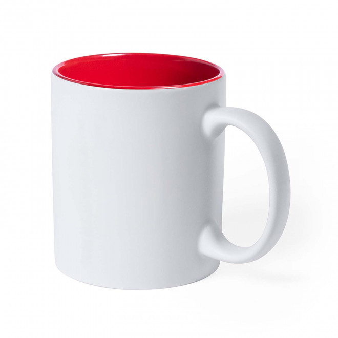 TASSE CERAMIQUE PERRSONNALISE 350 ML 'CORES BLANC' - rouge