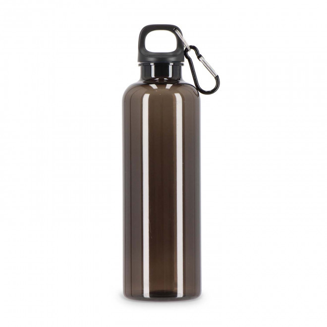 GOURDE RPET AVEC MOUSQUETON 750ML PERSONNALISABLE 'MANCYO' - noir transparent