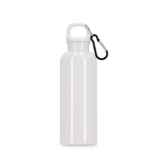 GOURDE RPET AVEC MOUSQUETON 500ML PERSONNALISABLE 'MANCYO' - blanc