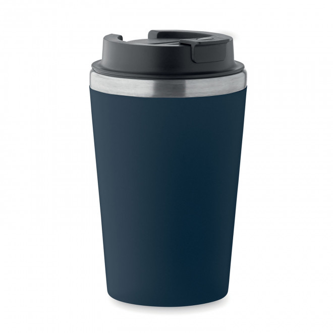 MUG ISOTHERME PERSONNALISE AVEC INTERIEUR CERAMIQUE 350ML 'MULTIS' - bleu marine