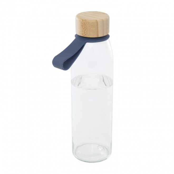BOUTEILLE EN VERRE 500ML PERSONNALISABLE 'LODO DRAGONNE' - bleu