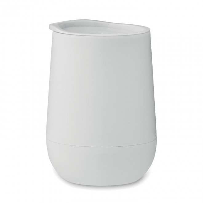 MUG DOUBLE PAROI PERSONNALISABLE EN PP 300ML 'GOUGA' - blanc