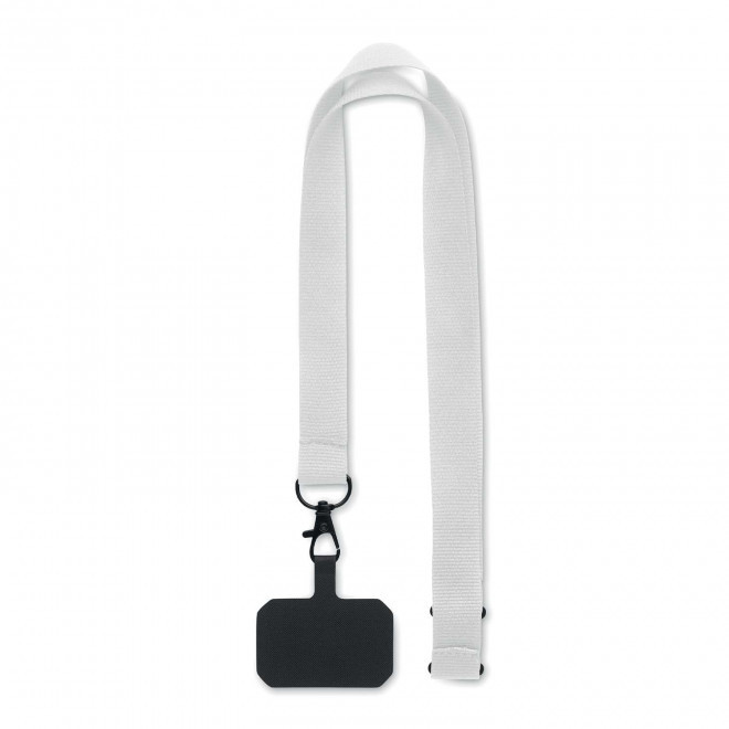 LANIERE TOUR DE COU TELEPHONE PERSONNALISABLE 'BASICLAN' - blanc