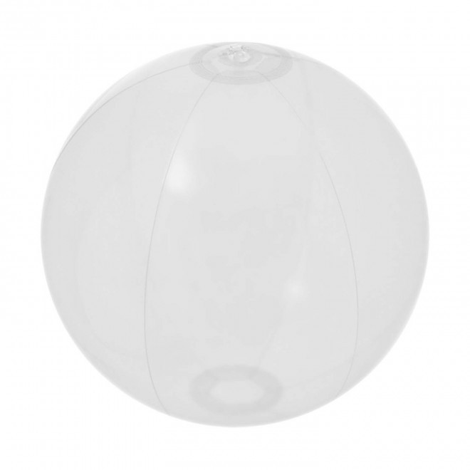BALLON DE PLAGE PERSONNALISABLE 'PLAYA UNI TRANSPARENT' - blanc