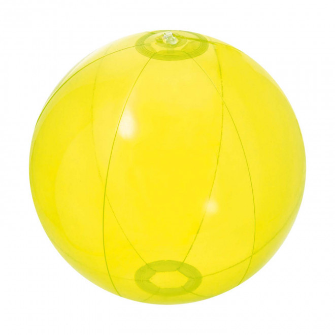 BALLON DE PLAGE PERSONNALISABLE 'PLAYA UNI TRANSPARENT' - jaune