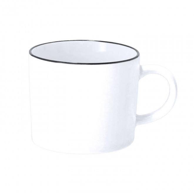 MUG CERAMIQUE 400ML PERSONNALISABLE 'RONSIA' - blanc