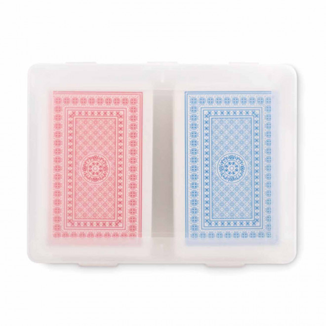SET DE 2 JEUX DE CARTES PERSONNALISABLE 'FLUSH DUO' - transparent