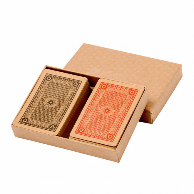 SET DE 2 JEUX DE CARTES PERSONNALISABLE 'VALETO DUO' - beige