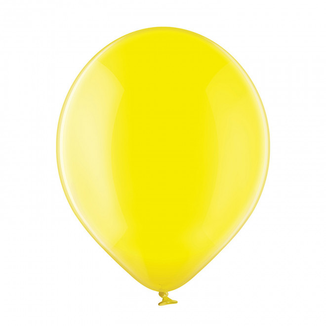 BALLON TRANSPARENT PERSONNALISE ø27 CM 'LUFT QUADRI' - jaune transparent