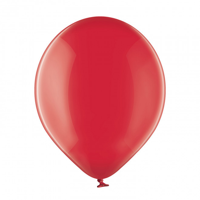 BALLON TRANSPARENT PERSONNALISE ø27 CM 'LUFT QUADRI' - rouge transparent