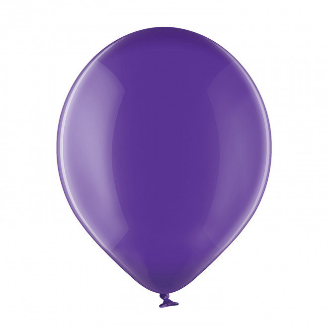 BALLON TRANSPARENT PERSONNALISE ø27 CM 'LUFT QUADRI' - violet transparent