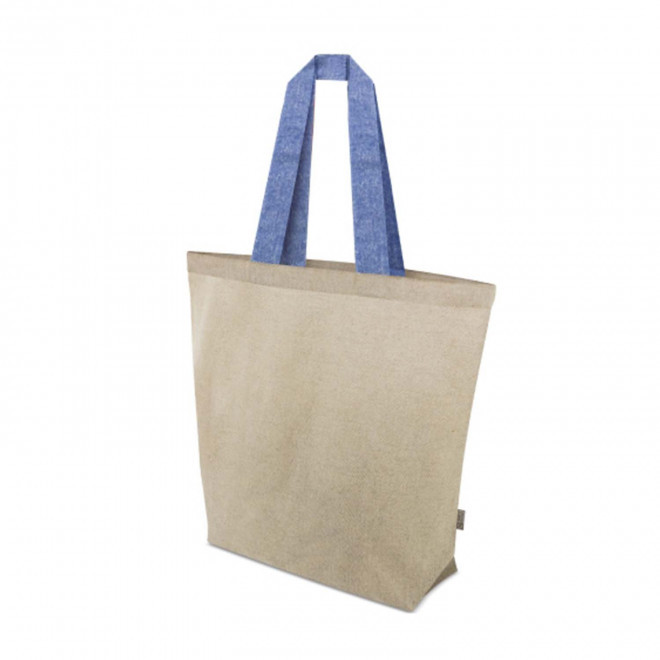 SAC COTON RECYCLE BI COUL PERSONNALISABLE 'AURIANA BOTTOM' - bleu