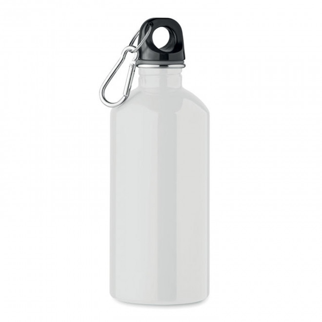 GOURDE EN ACIER RECYCLE 500ML PERSONNALISABLE 'AVEREST'  - blanc
