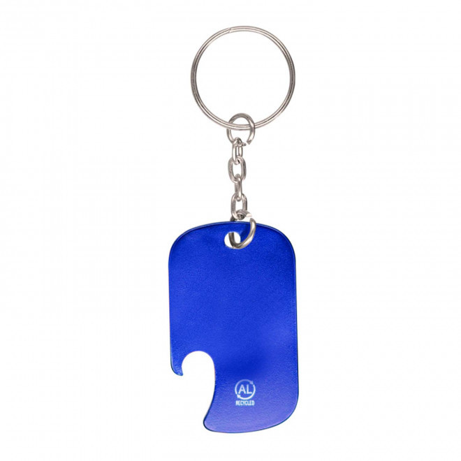 PORTE CLE ALU RECYCLE PERSONNALISABLE 'PLAKI DECAPS' - bleu