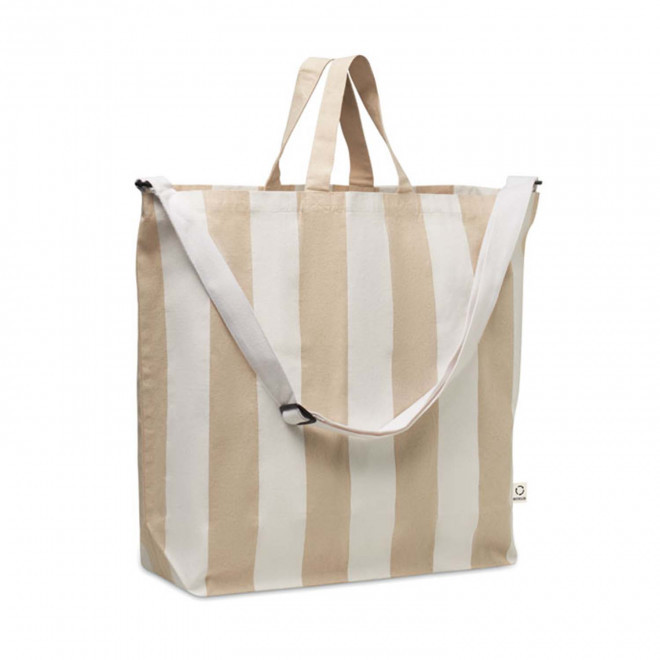 SAC EN COTON RECYCLE RAYE PERSONNALISABLE 'SAO DOUBLE' - blanc