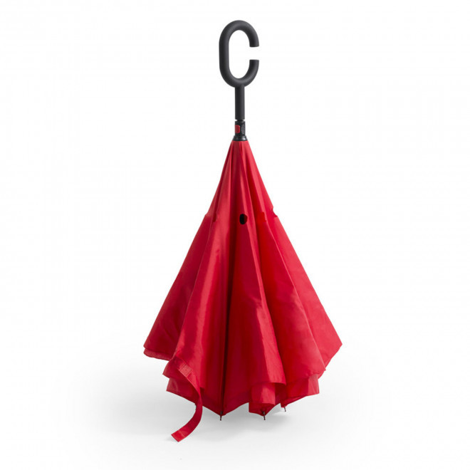 PARAPLUIE PERSONNALISABLE REVERSIBLE AVEC CROCHET 'STARBAN - rouge
