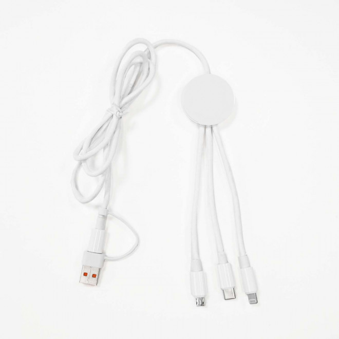 CABLE DE CHARGE 5 EN 1 MIF PERSONNALISABLE 'FLEXY' - blanc