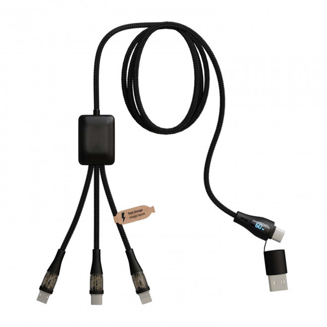 CABLE DE CHARGE LONG PERSONNALISABLE 'MERET FAST CHARGE' - noir